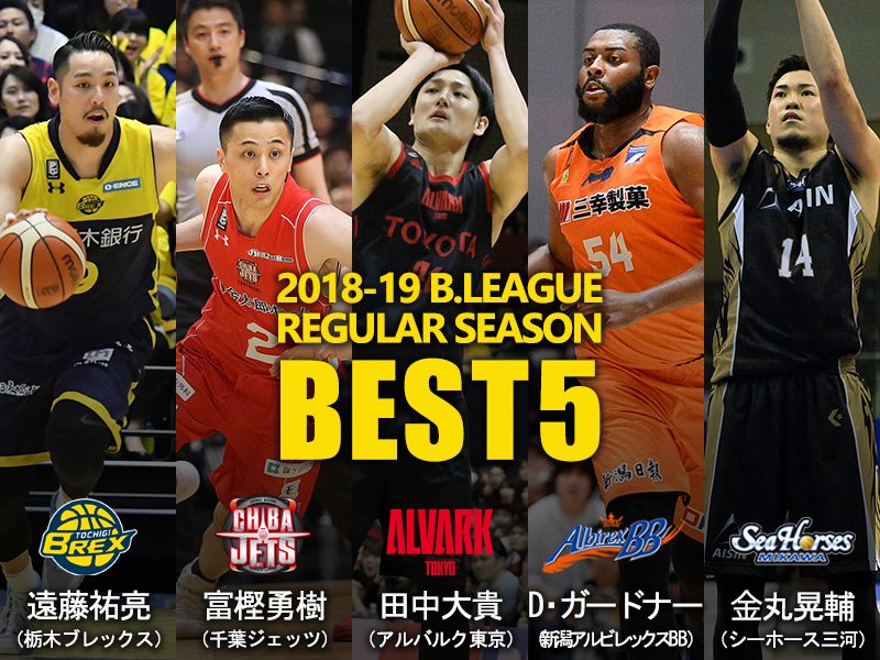 ベスト5発表 遠藤祐亮とガードナーが初受賞 田中大貴ら3人は3年連続 バスケットボールキング