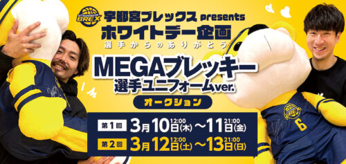 宇都宮からのホワイトデー！選手サイン入り「MEGAブレッキー」のオークション開始