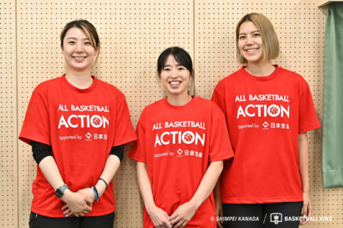 栗原三佳さん、桂葵さん、三好南穂さんが中学生と交流…夢授業やバスケクリニックを実施